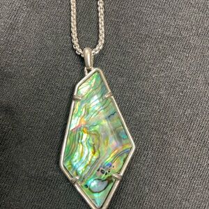 Kendra Scott Iridescent Abalone Silver Necklace